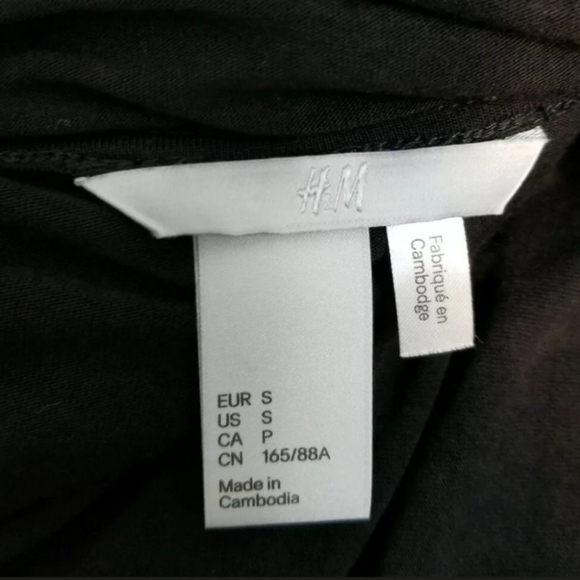 H&M S Black Beaded Cap Sleeve Top Sheer Overlay - Picture 6 of 6